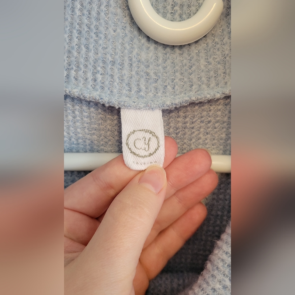 Blue cowl neck sweater. Size medium